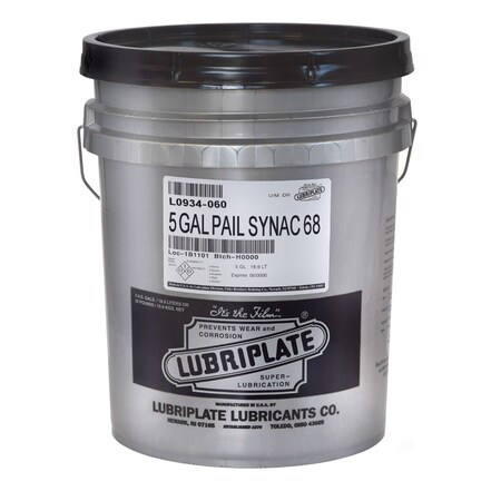 Lubriplate Synac-68, 5 Gal Pail, Diester Synthetic Air Compressor Fluid, Iso-68 L0934-060